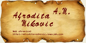 Afrodita Miković vizit kartica
